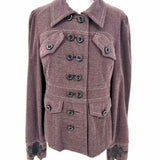 Elevenses Women's Brown Size 12 Utility Rayon Blend Double Breasted Jacket