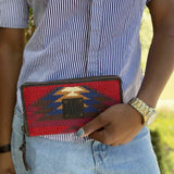 STS Cotton Red Zip-Around Tribal Wallet