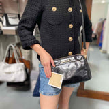 Michael Kors Black Camera Bag Crinkle Leather Crossbody