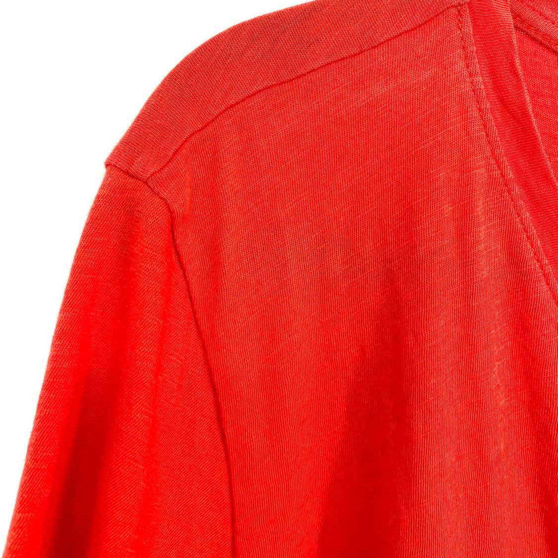 Eileen Fisher Women's Orange Size 2X V-Neck Cotton Short Sleeve Top