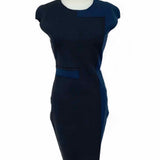 Alexander Wang Women's Black Navy Size M sheath Color Block Dress
