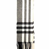 Burberry Cashmere Cream Black Long 80" Check Scarf