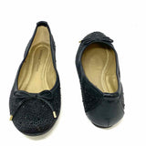 Adrienne Vittadini Women's Black Size 6.5 Round Toe Embelished Flats
