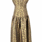 ELLIATT Elara Women's Green Size M Drop Waist Leopard Print Dress