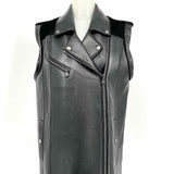 VERONICA BEARD Women's Black Size 4 Moto Leather Vest