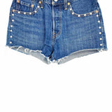 Levi's Women's Blue Size 24/00 High Rise Studded Shorts