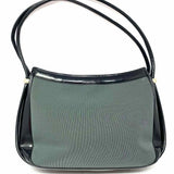 Miss Chloe Rubberized Canvas Black Gray Color Block Tote