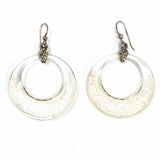 Brighton Lava Lounge Resin Clear Dangle Hoop Spiral Earrings