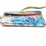 Lilly Pulitzer Bahama Blue Gold Crossbody Tropical Wallet