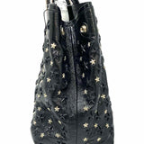 JIMMY CHOO Sasha Black Star Studded Patent Leather Tote