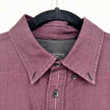 rag & bone Men's Maroon Size M Button Down Cotton Blend Long Sleeve Shirt