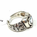 Brighton Prima Donna 8.25 .925 Silver Heart Blue Topaz Ring