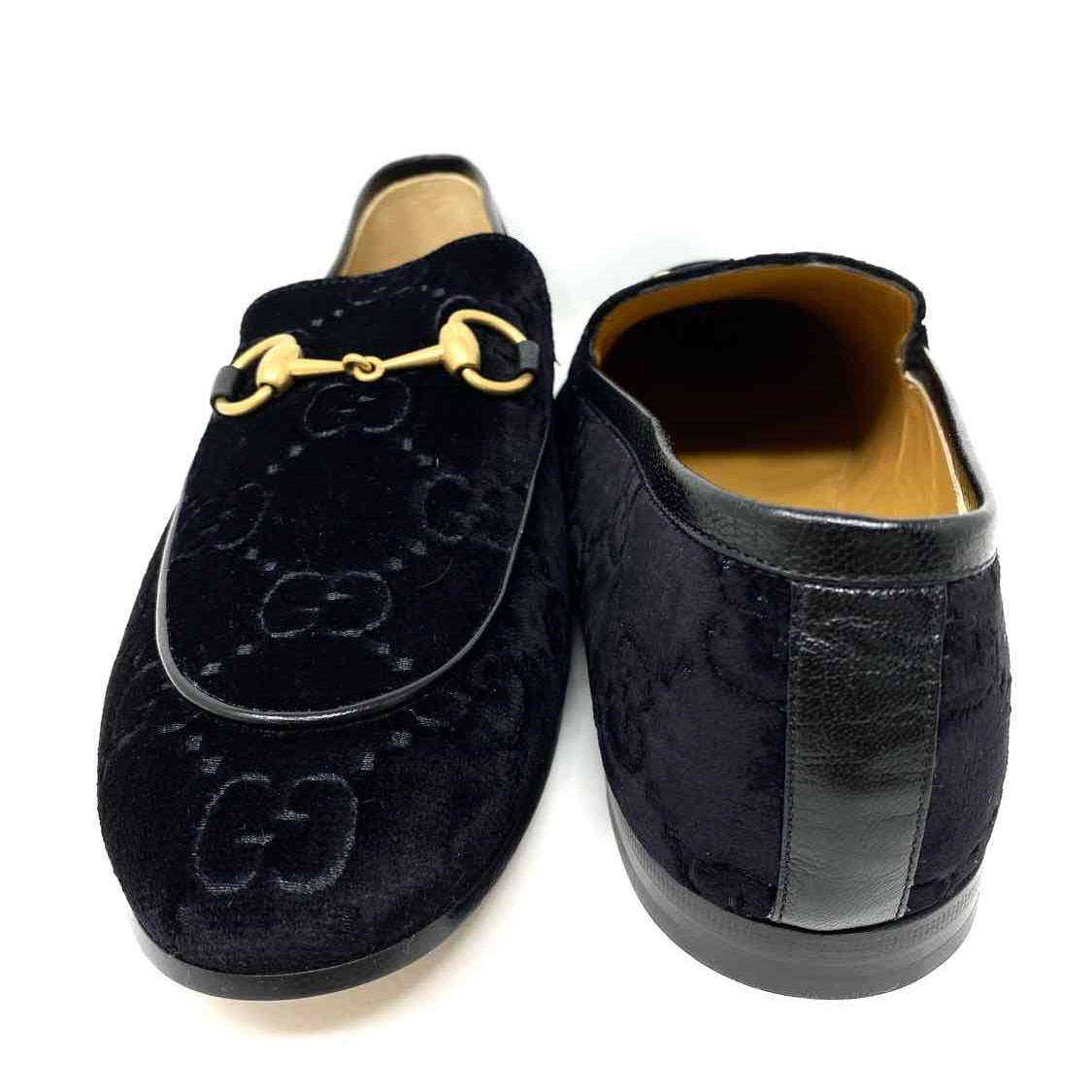 Gucci Men's Black Shoe Size 11 Velvet GG Loafers