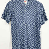 Levi's Men's Blue Size L Checkered Short Sleeve Shirt