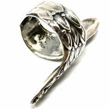 Taxco Adjustable Silver Feather Vintage Ring