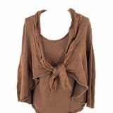 Lafayette 148 Women's Brown Size L Sweater Linen Blend Sparkle Multi-Piece Set