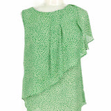 HD IN PARIS Women's Green/White Size 2 Polyester Sleeveless