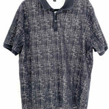 Karl Lagerfeld Men's Black Size XL Textured Polo