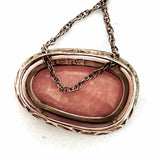 Estate 925 Sterling Gold Tone Pendant Diamond Necklace