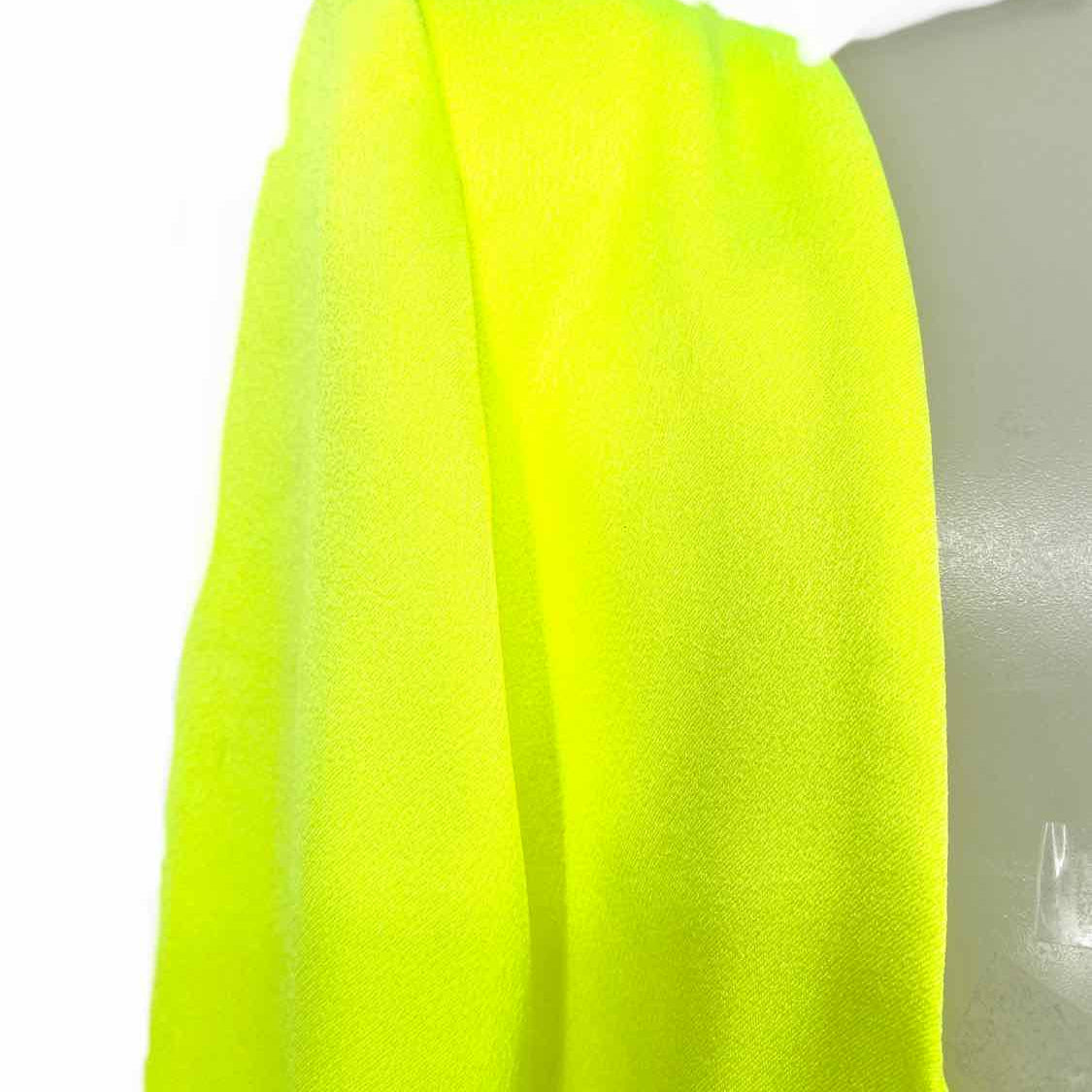 Alex Perry Manor Women's Neon Yellow Size 14 Floor Length Long Sleeve Dress