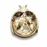 Statement White Orange Beetle Crystal Brooch