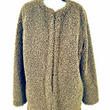 Max Studio Women's Army Green Size M Faux Fur Curly Jacket