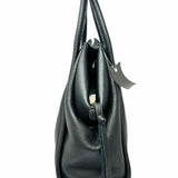 oliveve Taya Black Zip Top Pebbled Leather Tote