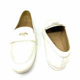 Chanel Women's White Size 38.5/7.5 Patent Leather CC Loafers
