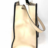 Fendi Runaway Cream Contrast Trim Leather Shoulder Bag