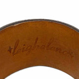 Leigh Elena Leather Dark Brown & White 7" Stingray Cuff