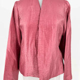 Eileen Fisher Women's Red Size PP Open Front Shiny Jacket