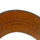 Leigh Elena Leather Dark Brown & White 7" Stingray Cuff