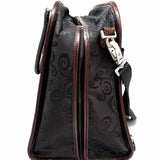Adrienne Vittadini Velvet Black Quilted Duffle Bag