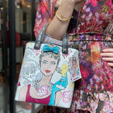 Brighton Fashionista Paris Blooms Mini Coated Canvas Multi-Color Graphics Tote