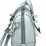 Fossil Carlie Light Blue Boston Pebbled Leather Satchel