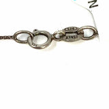 Estate 925 Sterling Silver Pendant Heart Marcasite Necklace