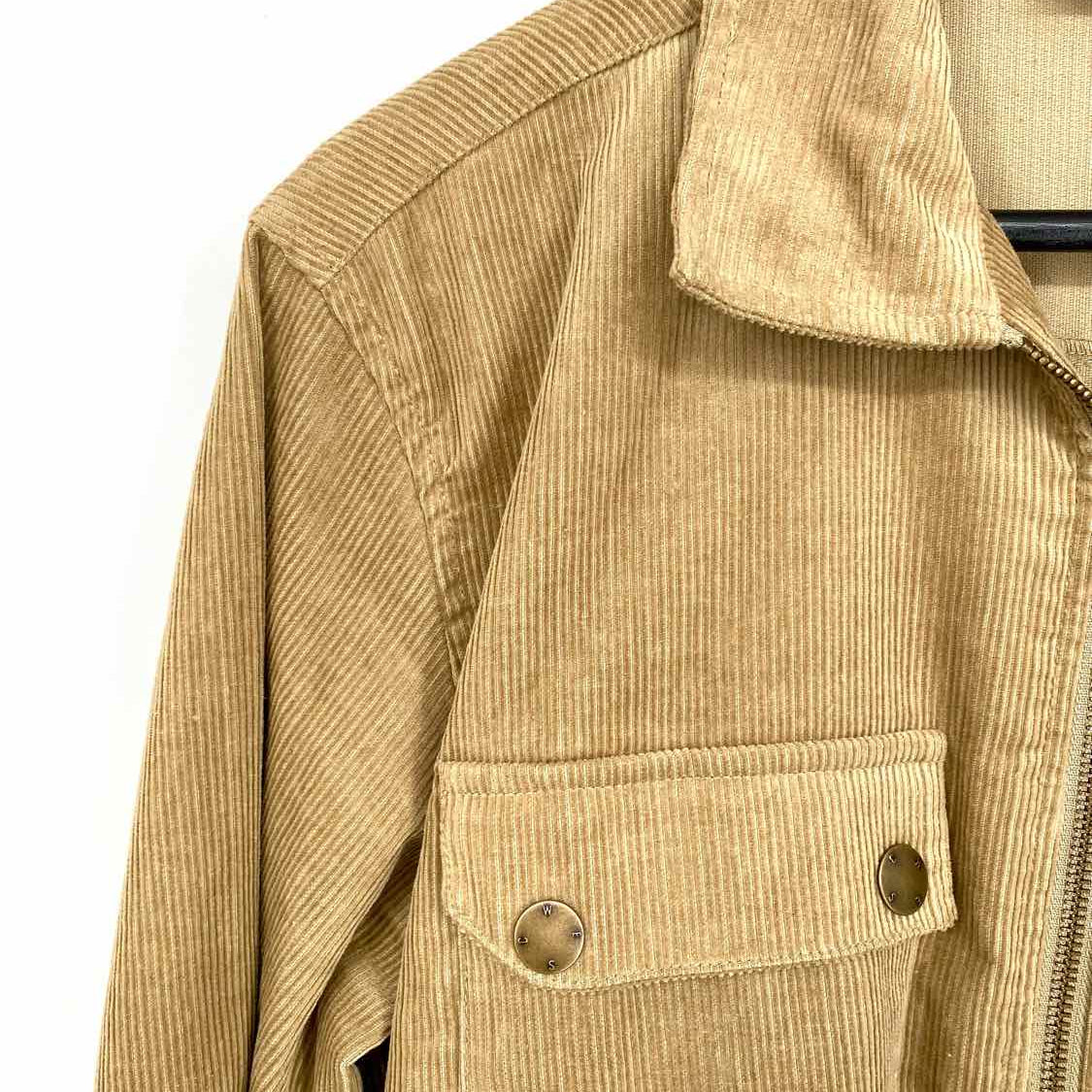 WESC Men's Tan Size S Corduroy Zip Jacket