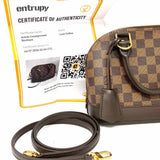 LOUIS VUITTON Alma BB Coated Canvas Brown Top Handle Damier Ebene Crossbody