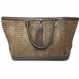 Max Mara Brown Large Woven Leather Tote