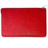 Fendi Monster Red Zip Pebbled Leather Clutch
