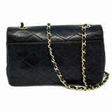 Chanel 1994-96 Medium Single Flap Black Quilted Lamb Leather France Shoulder Bag