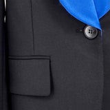 STELLA McCARTNEY Black/Blue Size 36/0 Tuxedo Blazer