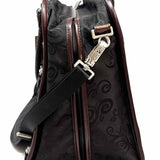Adrienne Vittadini Velvet Black Quilted Duffle Bag