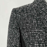 Tahari Women's Black White Size 4 Speckled Blazer
