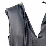 LANVIN Women's Black Size L Neck Bow Silk Raw Hem Sleeveless
