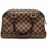 LOUIS VUITTON Duomo Coated Canvas Brown Boston Damier Ebene Satchel