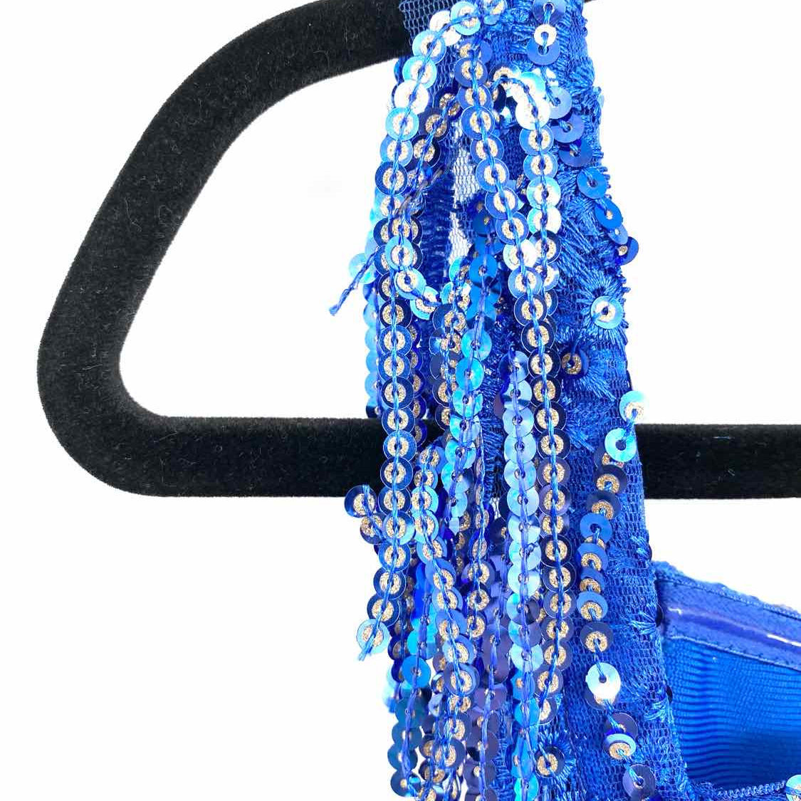 Bella Barnett Women's Blue Size M Sleeveless Sequined Dress