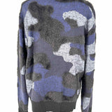 ANATOMIE Wylie Women's Black Navy Size L Crew Neck Camoflage Sweater