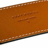 Tory Burch Miller 1.5" Black Brown Reversible Logo Leather Belt