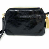 Michael Kors Black Camera Bag Crinkle Leather Crossbody